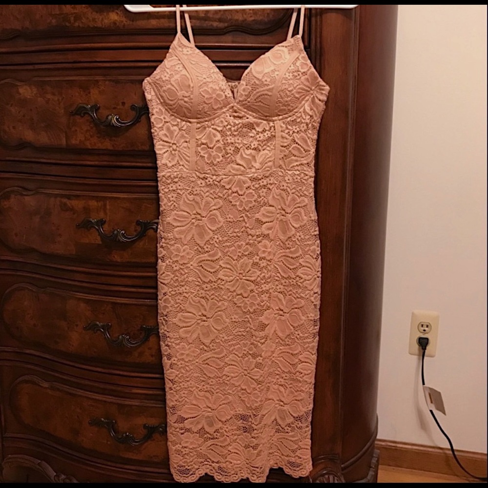 Pink Bodycon Midi Dress